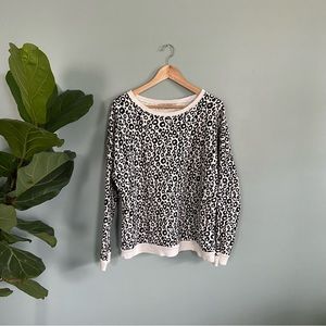 Zara leopard print pullover crew neck sweatshirt